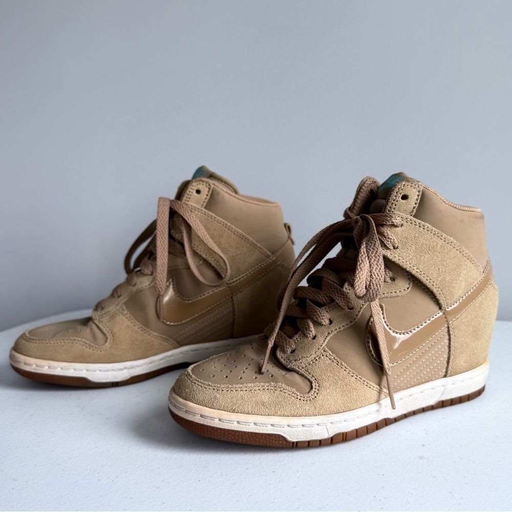 Nike Dunk Sky High Essential Wedge Sneakers Desert Camo 644877-200 High Tops 6 - Picture 9 of 16
